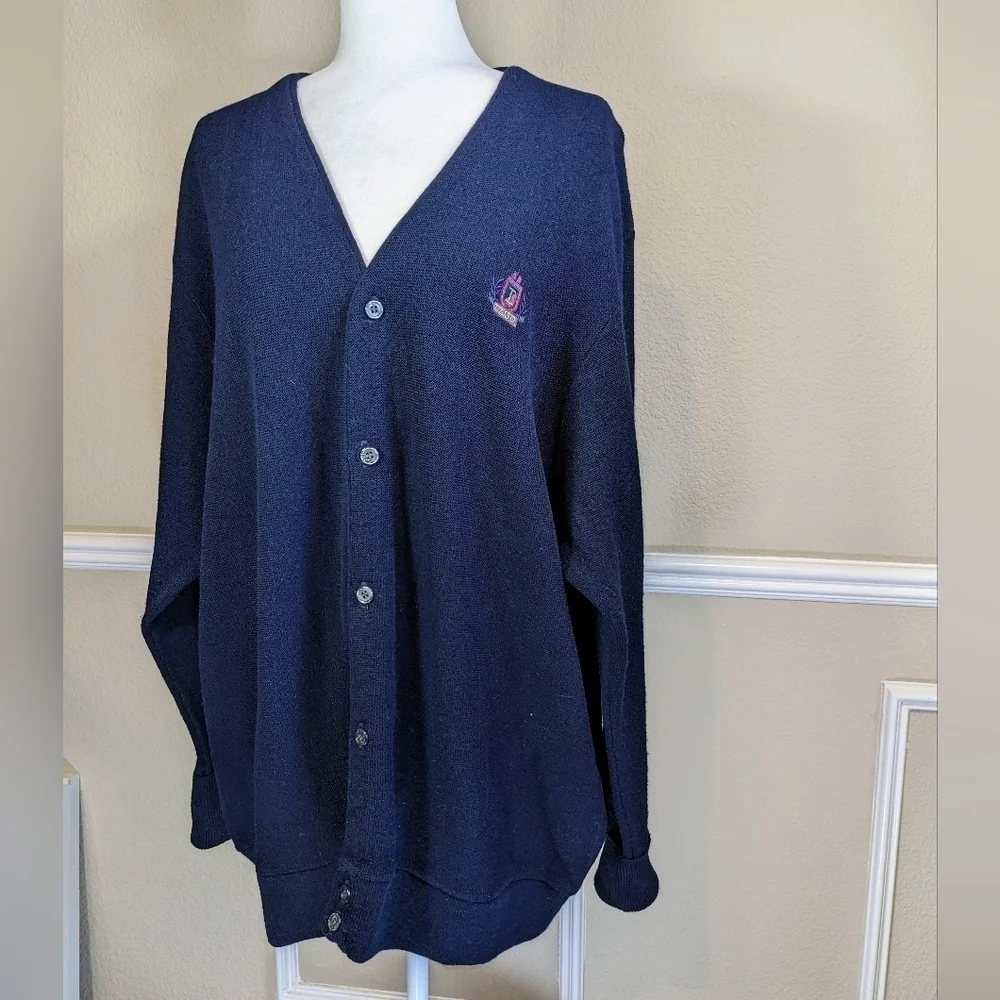 IZOD Navy Cardigan Button Down Sweater
